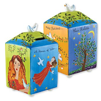Woman Of Valor Tzedakah Box