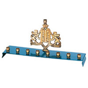 Menorah - Assorted Colors Blue and Green