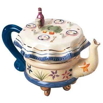Collector's Shabbat Teapot in Blue Motif