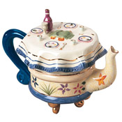 Collector's Shabbat Teapot in Blue Motif