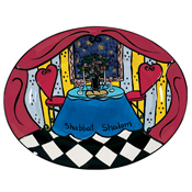 Handpainted Ceramic Shabbat Tray by Wynter Rosen