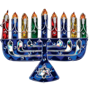 Holographic Menorah Window Decoration