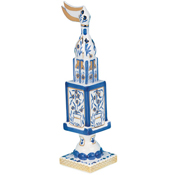 Blue White and Gold Ceramic Spice Box