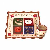 Apples Honey Plate with Bowl and Dipper
