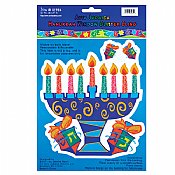 Menorah Window Glitter Clings