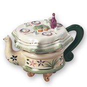Collector's Shabbat Teapot in Green Motif