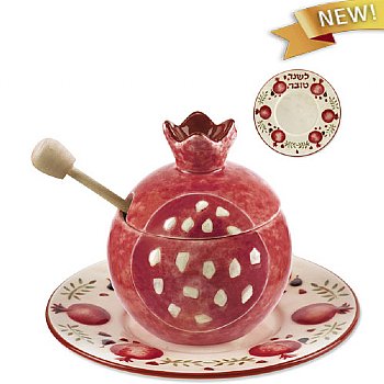 Scarlet Garden Honey Pot and Saucer