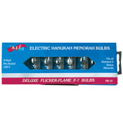 Flickering Flame-Shaped Menorah Bulbs -  Simulates Real Candles - 9 Bulbs per Sleeve