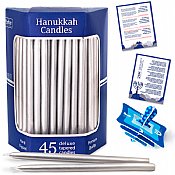 Deluxe Premium Tapered Silver Hanukkah Candles