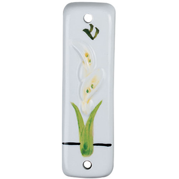 White Lilies Mezuzah