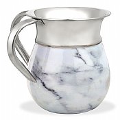 Aluminum Wash Cup Marble Decal - White Carrara