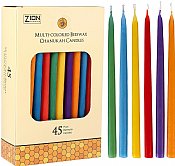 Multi Colored Long Colored Beeswax Hanukkah Candles