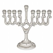 Embellished Highly Polished Nickel Plated Aluminum Menorah