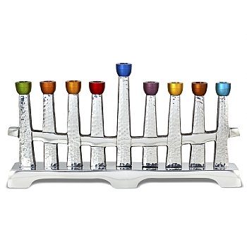 Colors on the Horizon Aluminum Menorah