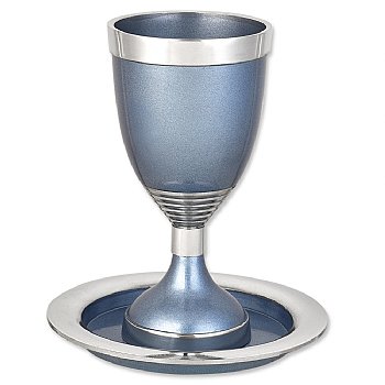 Light Blue Kiddish Cup Set