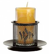 Black Iron Memorial Candle Holder w/Beeswax Candle