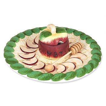 Apples Honey Dish with Bowl and Dipper