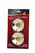Gold Aluminum Safety Candle Holders - Set of 2