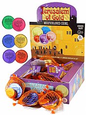 Colored Nut Free Dairy Hanukkah Chocolate Gelt - Box of 24