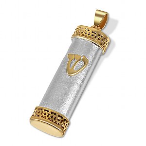 14K Gold/Silver Mezuzah Pendant