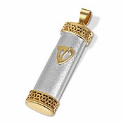 14K Gold/Silver Mezuzah Pendant