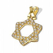 14K Gold/Silver Star Necklace with CZ's