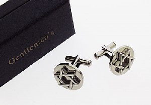 Stainless Steel Star of David Cufflinks