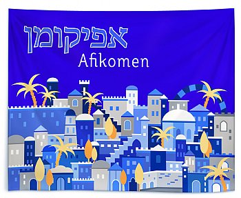 Screen Printed Zippered Afikomen Bag - Jerusalem