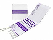Elegant Acrylic Tallit Set - Purple / Silver