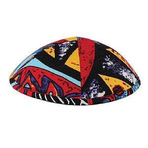 Cotton Kippah with Abstract Pattern - Optional Imprint