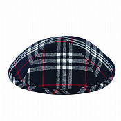 Cotton Kippah with Plaid Pattern - Optional Imprint