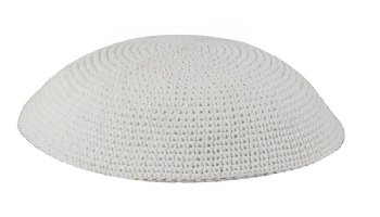 Hand Knitted Kippot - White