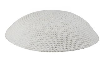 Hand Knitted Kippot - White