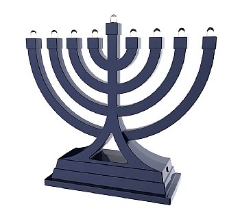 Small Battery Operated LED Menorah - Blue