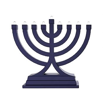 Small Battery Operated LED Menorah - Blue