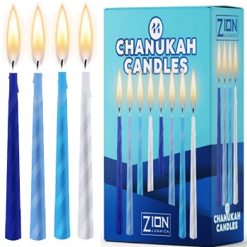 Standard Multi-Blue Hanukkah Candles - By the Case