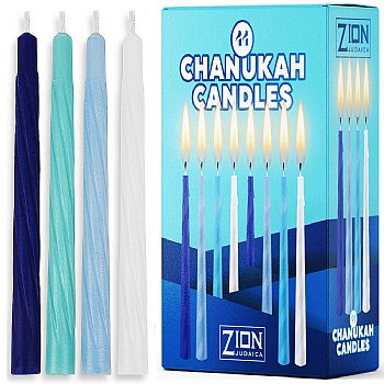 Standard Multi-Blue Hanukkah Candles - By the Case