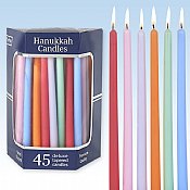 Deluxe Tapered Assorted Pastel Colors Hanukkah Candles
