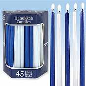 Deluxe Tapered Blue and White Hanukkah Candles