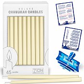 Deluxe Tapered Solid Hanukkah Candles - Ivory Cream
