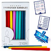Deluxe Tapered Long Chanukah Candles - Color Blast
