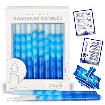 Deluxe Hanukkah Candles Blue elegance - Glacier Breeze