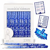 Deluxe Tapered Multi Blue Hued Frosted Hanukkah Candles
