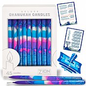 Deluxe Tapered Multi Hued Frosted Hanukkah Candles