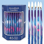 Deluxe Tapered Multi Hued Frosted Hanukkah Candles