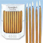 Deluxe Premium Tapered Gold Hanukkah Candles