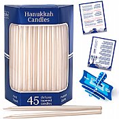 Deluxe Premium Tapered White Pearl Hanukkah Candles