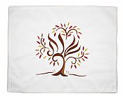 Luxurious Embroidered Challah Cover - Tree of Life Earthtones