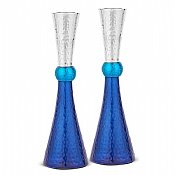 Classic Candlestick Set Anodized Metal - Multi Blue