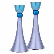 Modern Anodized Metal Candlestick Set